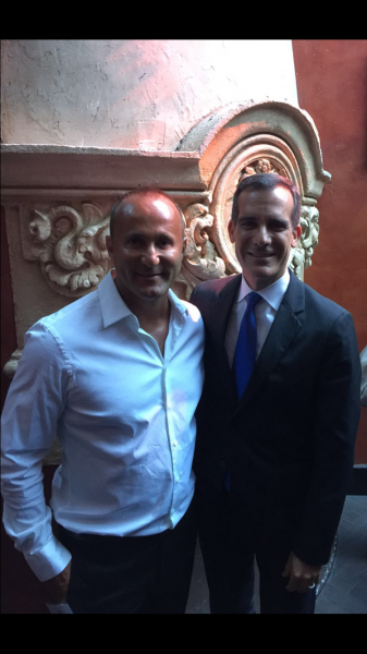 Dr. Andy Khawaja with Eric Garcetti