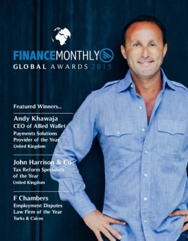 Dr. Andy Khawaja FinanceMonthly Global Award 2015 cover