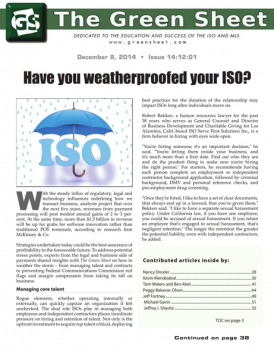 Dr. Andy Khawaja The Green Sheet - Dec 2014 cover